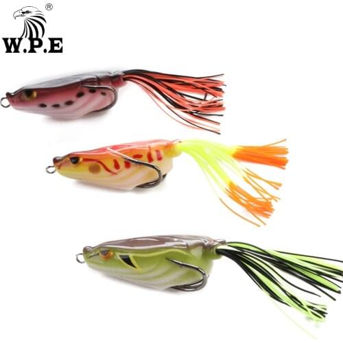 W.P.E Brand 1pcs 15g Frog Fishing Bait Snakehead Lure Simulation Soft Lures Top water Wobblers Baits Minnow Fishing Crankbait