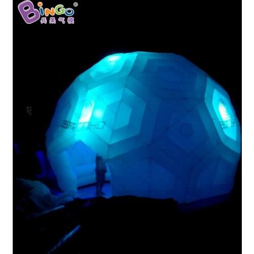 Customized 6x4.5 Meters Inflatable Football Shape Tent For Advertising / Inflated Lighting Shelter
