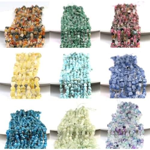 Wholesale Natural Gravel 15"5*8mm Oval Shape Stone Beads Loose Beads For Jewelry Making DIY Necklace Bracelet Accessories