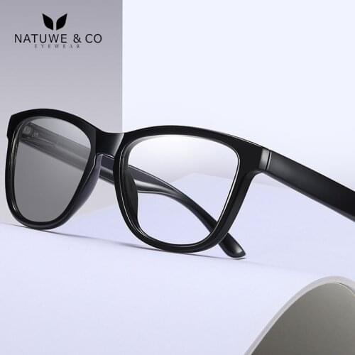 PC Plastic Soft Photochromic Anti Blue Light Fashion Model Optical Frames Eyeglasses