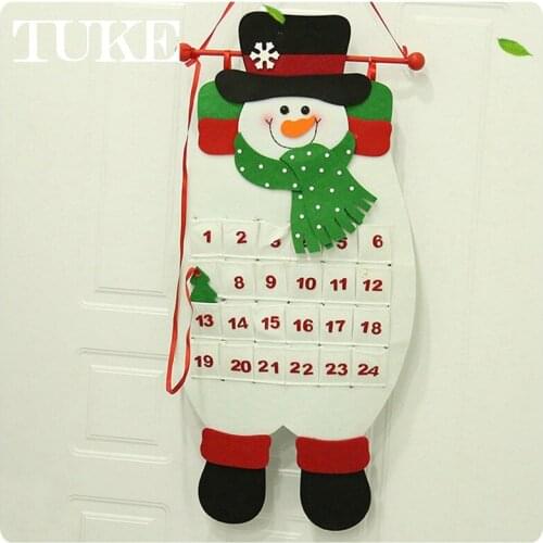 Hanging Christmas Advent Calendar Countdown To Christmas Tree Gift Ornaments Decorations Santa Claus Calendar With Pockets