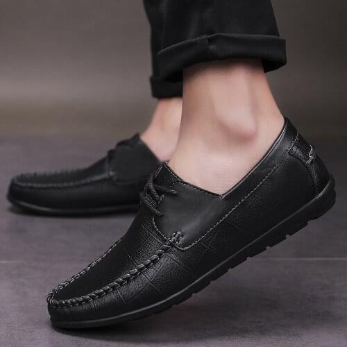 Zapatos Casuales Black Casual Shoes Men Leather Breathable Fashion Mens Man Causal Summer Sport Sports For Flat Spring