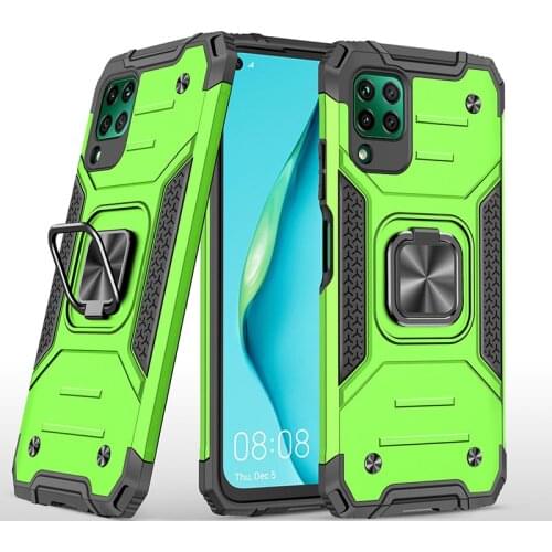 For Huawei P40 Lite Armor Shockproof Case for Huawei P 40 Lite Drop Protective Defender Magnet Holder Ring Case Cover