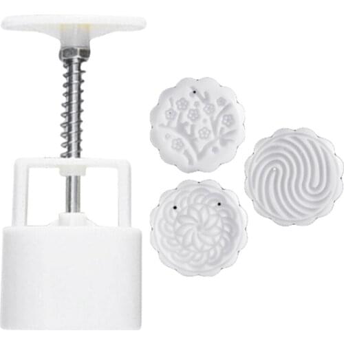 Cookie Cutter Moon Cake Mould Traditional Chinese Style DIY Cake Decoration Food-Grade Plastic Chinese Round Shape Home