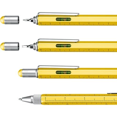 Luxury quality metal multifunction pen creative ballpoint pen Spirit level screwdriver Stylus