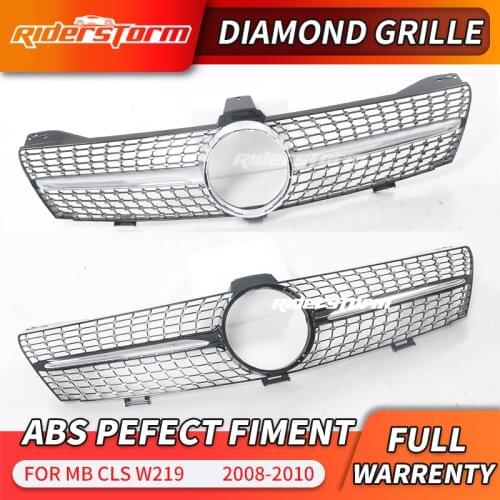 Sliver /Black W219 Diamond Grill Car Front Bumper Grille Grill For mercedez benz For Benz W219 CLS500 CLS600 CLS w219 2008-2010