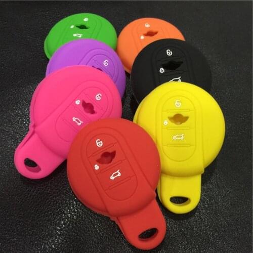 Silicone rubber key Case Cover For bmw mini cooper F55 F56 2014-2015 mini key 3 Buttons Yan