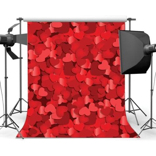 Valentines Day Backdrop Sweet Red Hearts Wallpaper Romantic Photography Background Girls Lover Wedding Party Decoration