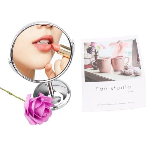 HD Cosmetic Mirror Round Shape Magnifier 360 Rotation Rotatable Double-Sided Clear Makeup Mirror 1:2 Magnify Portable