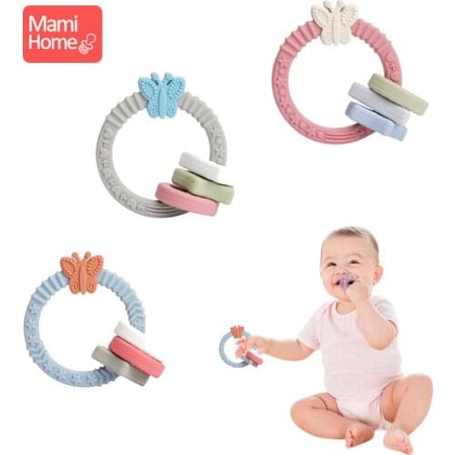 1 Pc Butterfly Silicone Teether Toys Baby Silicone Link Chewable Bracelet Chew Toy Silicone Beads Nursing Jewelry Baby Jewelry