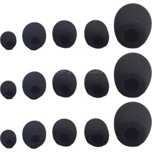 10pcs Headset Replacement Cover Gooseneck Sponge Foam Microphone Windscreen Protector 5 Sizes