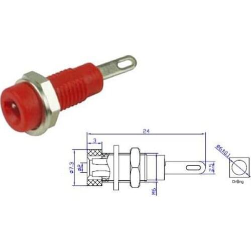 10pcs Red Black Universal 2mm Panel Socket Banana Plug Binding Post BS2102
