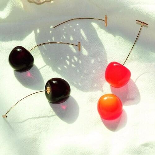 12 pair / lot wholesale fashion jewelry acrylic cherry earrings