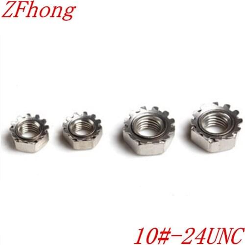 500pcs 10#-24 UNC Stainless Steel A2 Keps nut Multi tooth K-type gear toothed lock nut, Inch Thread, SUS 304 K nut