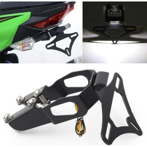 Rear Fender Eliminator License Plate Bracket w/ LED For Kawasaki Ninja 400 Z400 2017 2018 2019 CNC Motorcycle Accessories