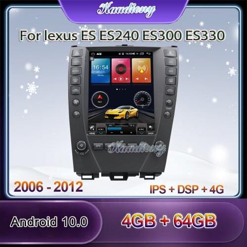 Kaudiony 10.4" Tesla Style Android 10.0 Car Radio For Lexus ES ES240 ES300 ES330 ES350 Car Multimedia Player Auto GPS Navigation