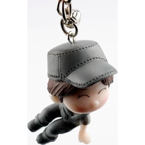 Cartoon Toys Kids Doll PVC Keychain Boy Girl Figure Bell Pendant Key Chain Key Ring Bag Keys Hanging Accessories