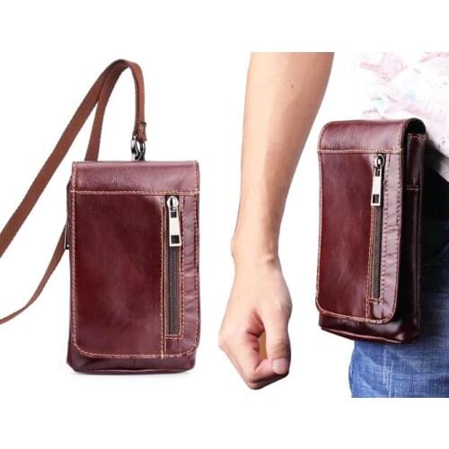 Genuine Leather Phone Case Shoulder Belt Clip Hook Loop Pouch For Sony Xperia Z5 Premium/Z5 PLUS/Z5 Ultra/M4 Aqua,Oneplus 3/3t