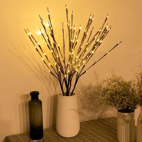 20 LED Willow Branch Lamp Battery Powered Decorative Lights Tall Vase Filler Willow Twig Lighted Branch For Home Decoration