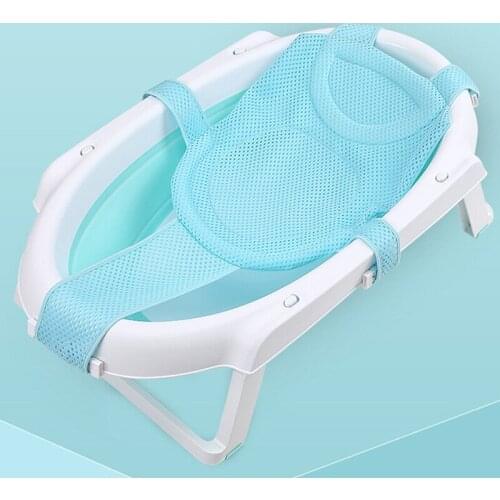 Baby Shower Air Cushion Bed Portable Bathing Lying Non-slip Bath Pad Sponge Bathtub Mat Newborn Infant Bath Seat