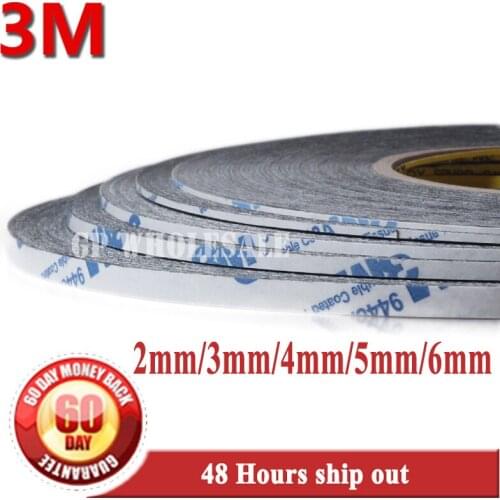 Save Money! Original 5pcs 2mm/3mm/4mm/5mm/6mm*50M Phone Tablet Pad Touch Screen Bezel Fix Strong Adhesive 3M 9448 Black/ White