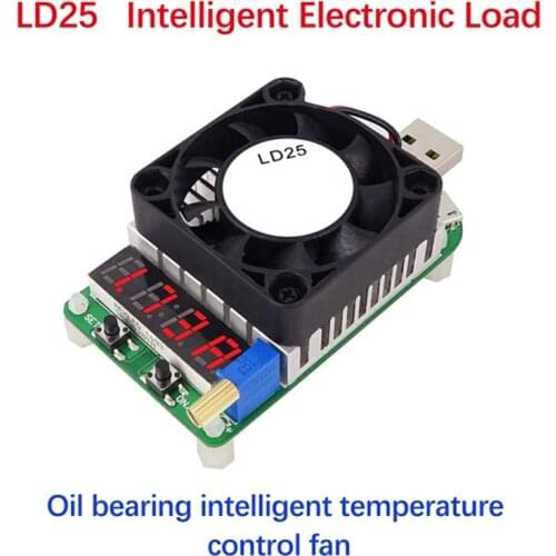 LD25/LD35 Electronic Load USB Interface Resistor Discharge Battery Test Adjustable Current Voltage with LED Display Fan PUO88