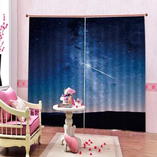 Photo Customized Meteor with Stars Curtain Digital Print For Living room Bedroom Blackout Sunshade Window Drapes Decor Sets