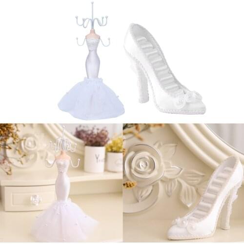 Mannequin Jewelry Display Hanging Holder + High Heels Jewelry Stand Rack Set for Necklace Earrings Rings Bracelets Display