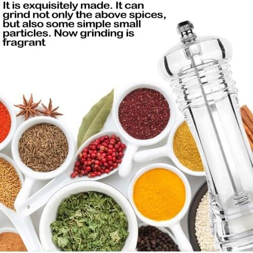 Salt and Pepper Grinder Manual Salt and Pepper Milling Salt and Pepper Shakers Acrylic Seasoning Bottle 6 inch Spice Tool Gadget