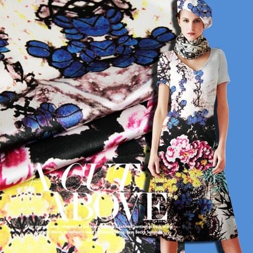 New arrival 114*126cm 16.5mm print mulberry silk crepe satin plain fabric for dress shirt 9807