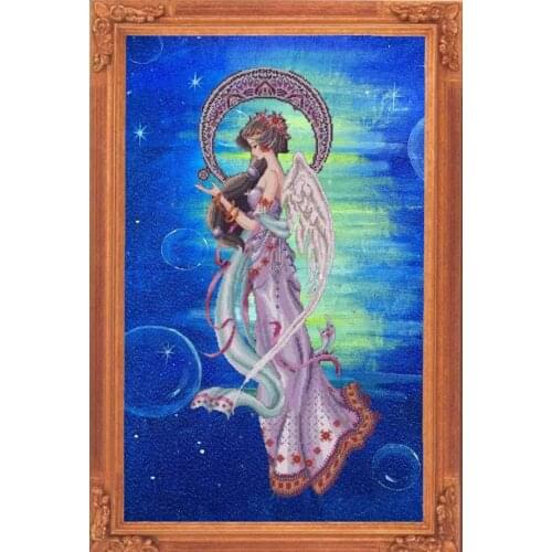 BF-Bella the Moon God with draw fabric cross-stitch cloth with beaded metal thread cross-stitch kit styles cross stitch kit