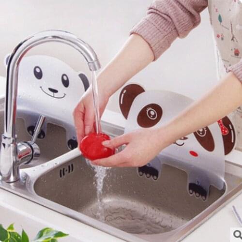 Cartoon Shape Water Splash Guard Baffle Board Sucker Impermeable Water Baffle Plate Wash Basin Sink Board Kitchen Gadgets