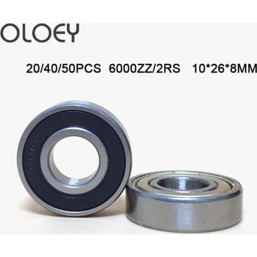 6000ZZ 2RS 20/40/50PCS 10*26*8mm Deep Groove Ball Bearings High Quality Corrosion Resistance And High Precision