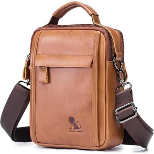 Mens Cowhide leather luxurious handbag shoulder bag casual messenger bag business vertical Briefcase fashion mens totes bag