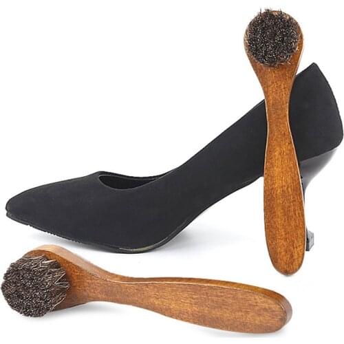 Horses Mane Shoe Brush Polish Leather Cleaner Real Horse Hair Soft Polishing Tool Boot Polish Cleaning Brush for Suede Nubuck