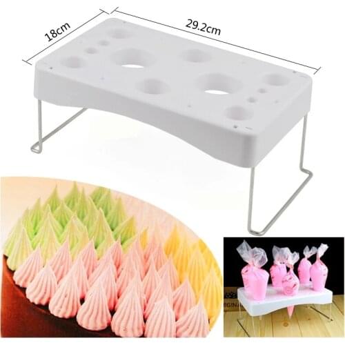 Folding Cake Piping Bag Rack Pastry Bag Stand Piping Bag Holder Cream Work Table Holder Cake Decor Tool Storage Cream Pastry