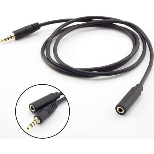Stereo 3.5mm 4 Pole Audio Male to Female Jack Plug AUX Audio Cables Cord Extension Cable Cord Headphone Car Earphone