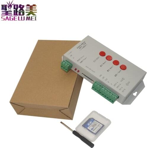 T1000S SD Card WS2801 WS2811 WS2812B LPD6803 LED 2048 Pixels Controller DC5~24V T-1000S RGB LED Controller