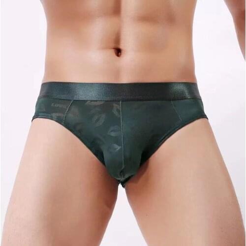 Mens Spring And Summer New Sexy Thin Transparent Low Waist Briefs, Fashion Seamless Silk Comfortable Breathable Underwear