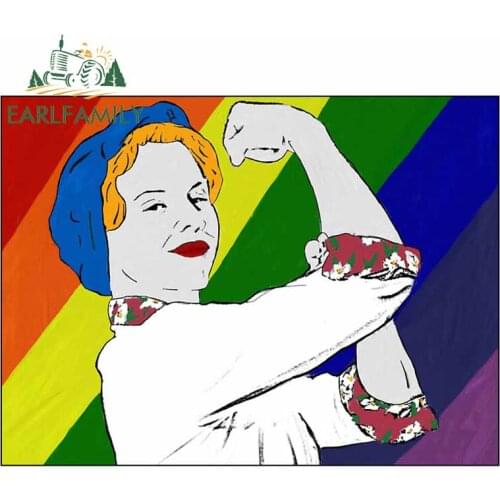 EARLFAMILY 13cm x 9.9cm for Betty The Bomb Girl LGBT Rainbow Refrigerator Car Stickers Surfboard Waterproof Decal Anime Graphics