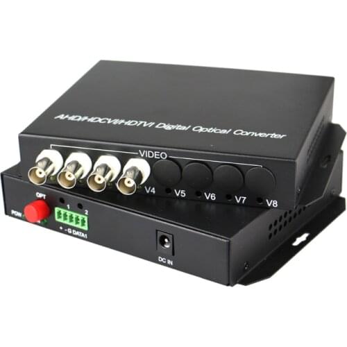 High Quality HD CVI 4 Channel Video Fiber Optical Converters Transmitter Receiver -For 720P 960P AHD CVI TVI HD Cameras CCTV