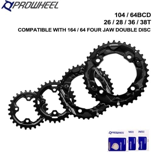 PROWHEEL 104/64BCD MTB Bicycle Sprockets Double Chainwheel 26T 28T 36T 38T 10/11 speed Chainring Bike Crankset Tooth Plate Parts