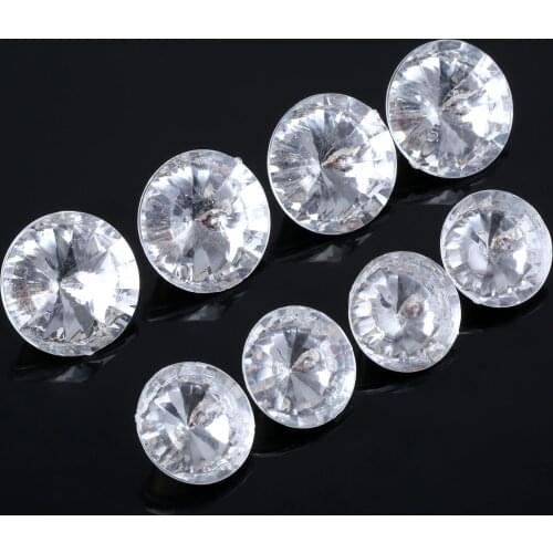 10Pcs Crystal Buckles Diamond Nails Upholstery Buttons Decorative Nails Tacks Studs Pin Craft Sofa Wall Decoration 25mm/30mm