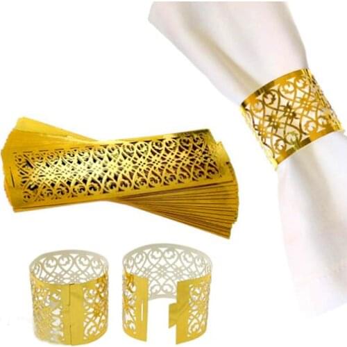 50pcs Napkin Rings For Home Party Wedding Table Decoration Skirt Princess Prince Rhinestone Gold Dinner Napkin Rings Holder