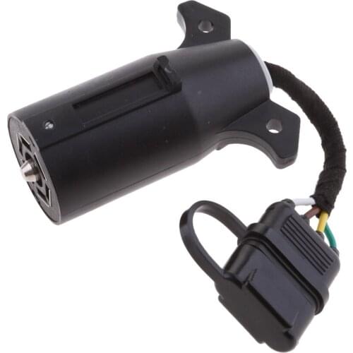 7 Way Flat To 4 Way Pin Adapter For Trailer Tow Hitch And Tailgate LED