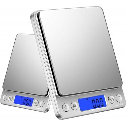 AJY Digital Kitchen Scale Mini Pocket Stainless Steel Precision Jewelry Electronic Balance Weight Gold Grams(3000gx0.1g)