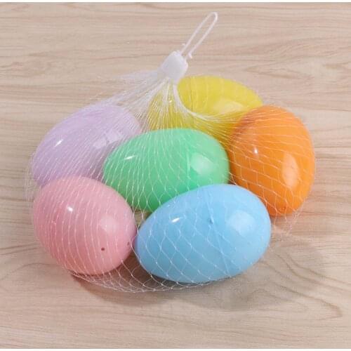 Besegad 6Colors DIY Fillable Empty Easter Egg Simulation Fake Plastic Artificial Eggs Set Easter Home Party Decorations Toy