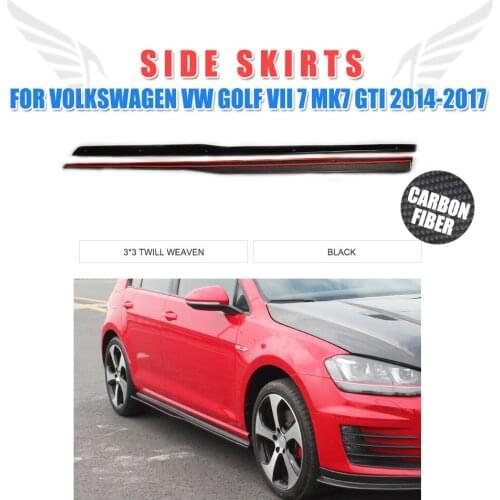 Carbon Fiber / FRP Side Body Skirts Extension Lip for Volkswagen VW Golf 7 VII MK7 Hatchback GTI Only 2014 - 2017