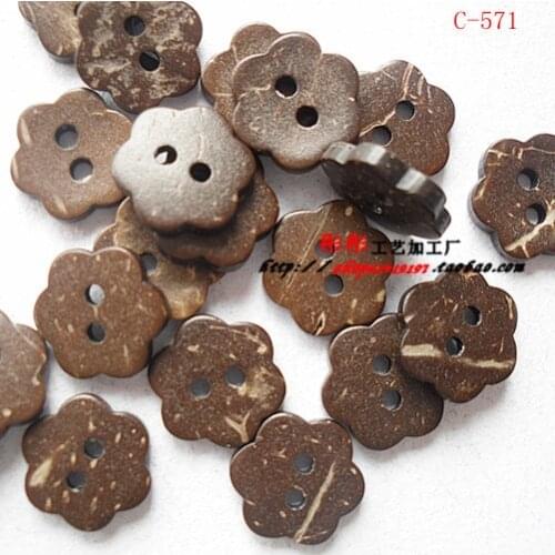 C571 100 pieces/lot Natural Coconut Buttons Craft Buttons Cloth Buttons - 11mm