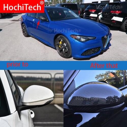 High quality mirror cover for Alfa Romeo Giulia 2015-2019 Real carbon fiber rearview mirror cover side mirror cover car styling